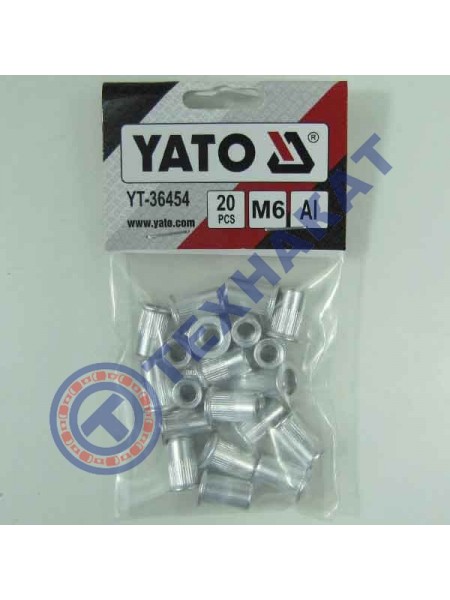 Нитогайка М6 алюминиевая YT-36454 YATO