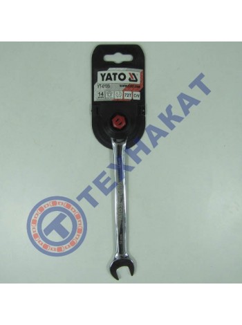 Ключ М14 рожково-накидной с трещёткой YT-0195 YATO