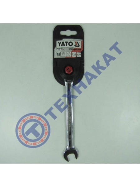 Ключ М14 рожково-накидной с трещёткой YT-0195 YATO