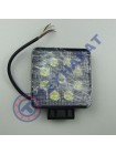 Фара LED квадратная 27W широкий луч + LED кольцо