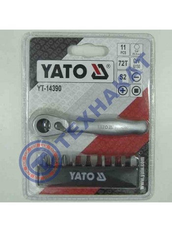 Набор насадок отверточных с трещёткой YT-14390 YATO
