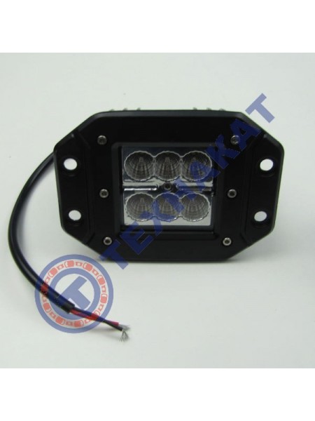 Фара LED квадратная 18W 6 ламп внутренняя