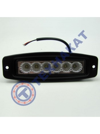 Фара LED прямоугольная 18W 6 диодов внутренняя